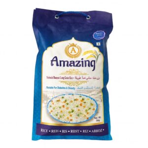 Amazing Parboiled Basmati Long Grain Rice, Net. Wt. 5Kg